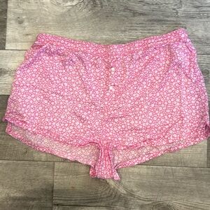 PINK flower pajama shorts
